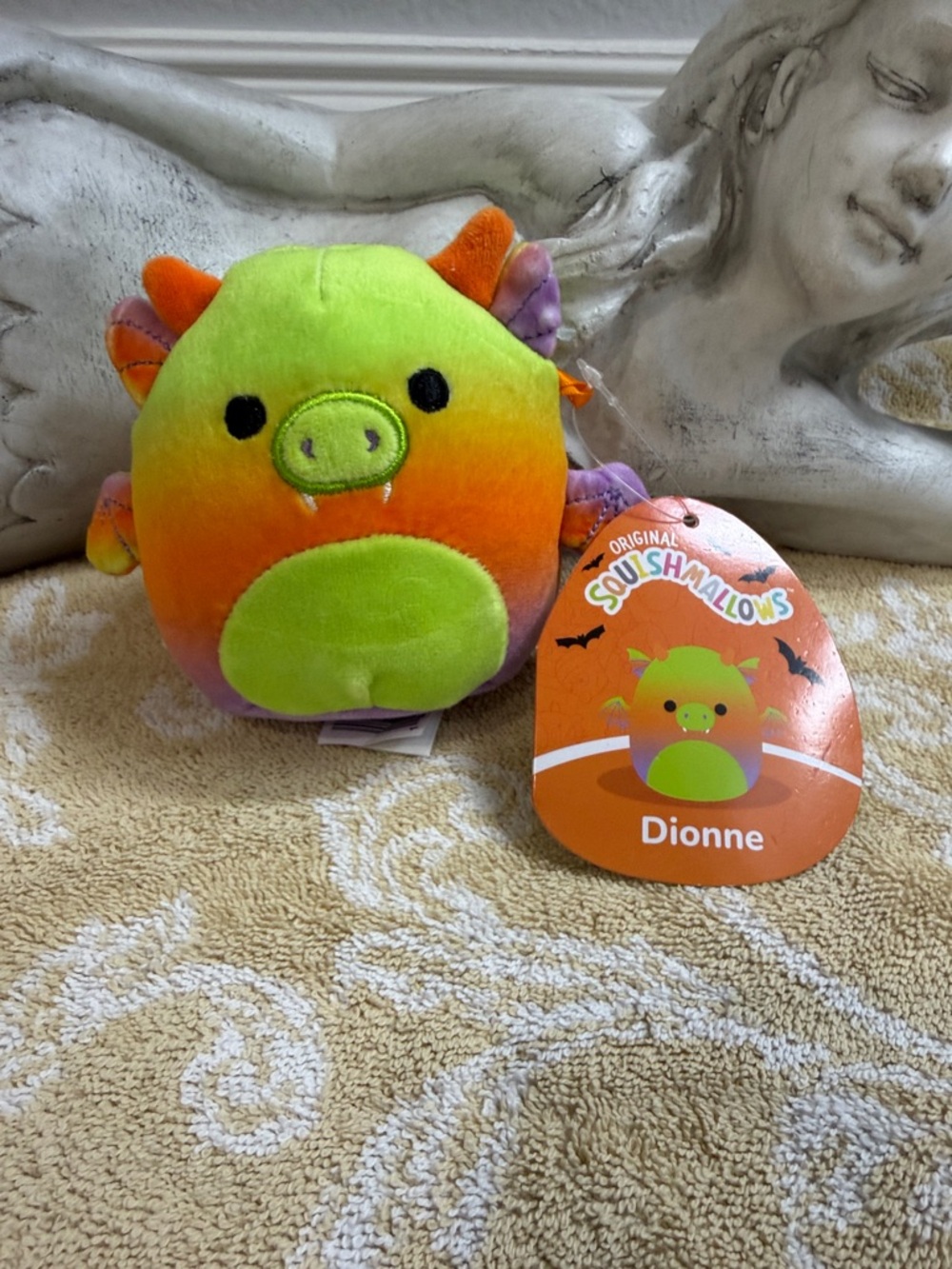 Squishmallows Dionne Green Orange Gradient Dragon Plush